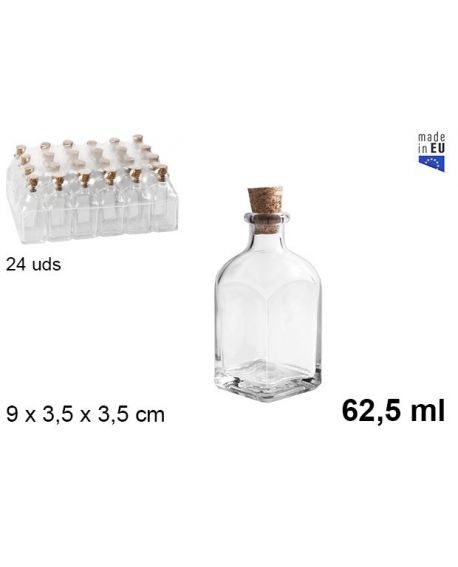 Bouteille avec bouchon en liège 62,5 ml