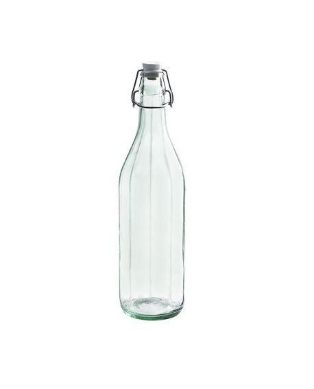 Botella cristal agua 1l costolata