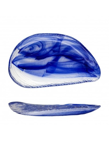 Assiette Ovale en Albâtre Bleu 22x3x1,5cm