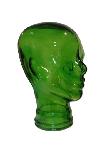 Tête de Néfertiti 29cm Verre Recyclé. Buste de Néfertiti (vert)