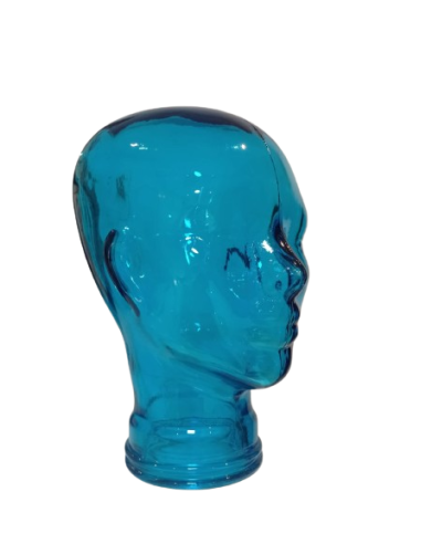Cabeza Nefertiti 29cm Vidrio Reciclado. Busto Nefertiti (azul)