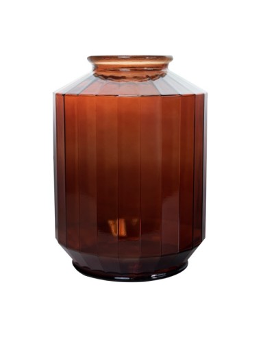 Vase à rayures 35 cm Marron