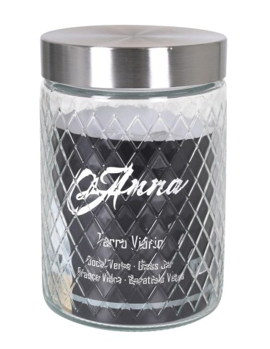 Anna Relief Glass Jar 1.25L (Steel Lid)