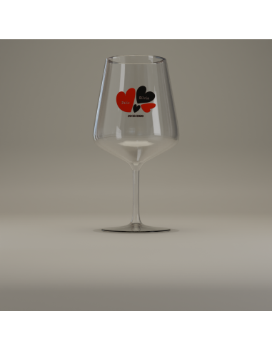 Verre à vin 53cl - Motif coeurs