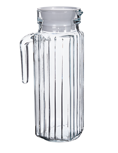 Jarra de Cristal con Tapa Blanca 1L