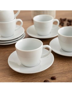 Tazas de Café 9cl con Plato de Porcelana